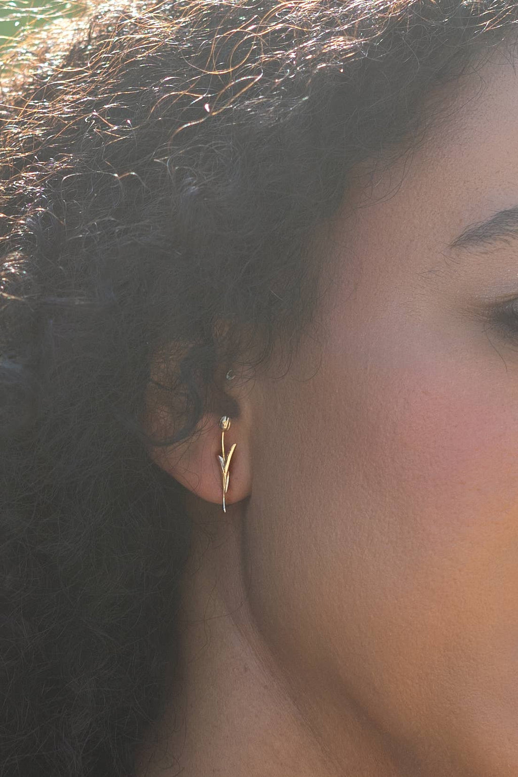 Holland Tulip Studs - 18K Gold Plated or Silver Rhodium