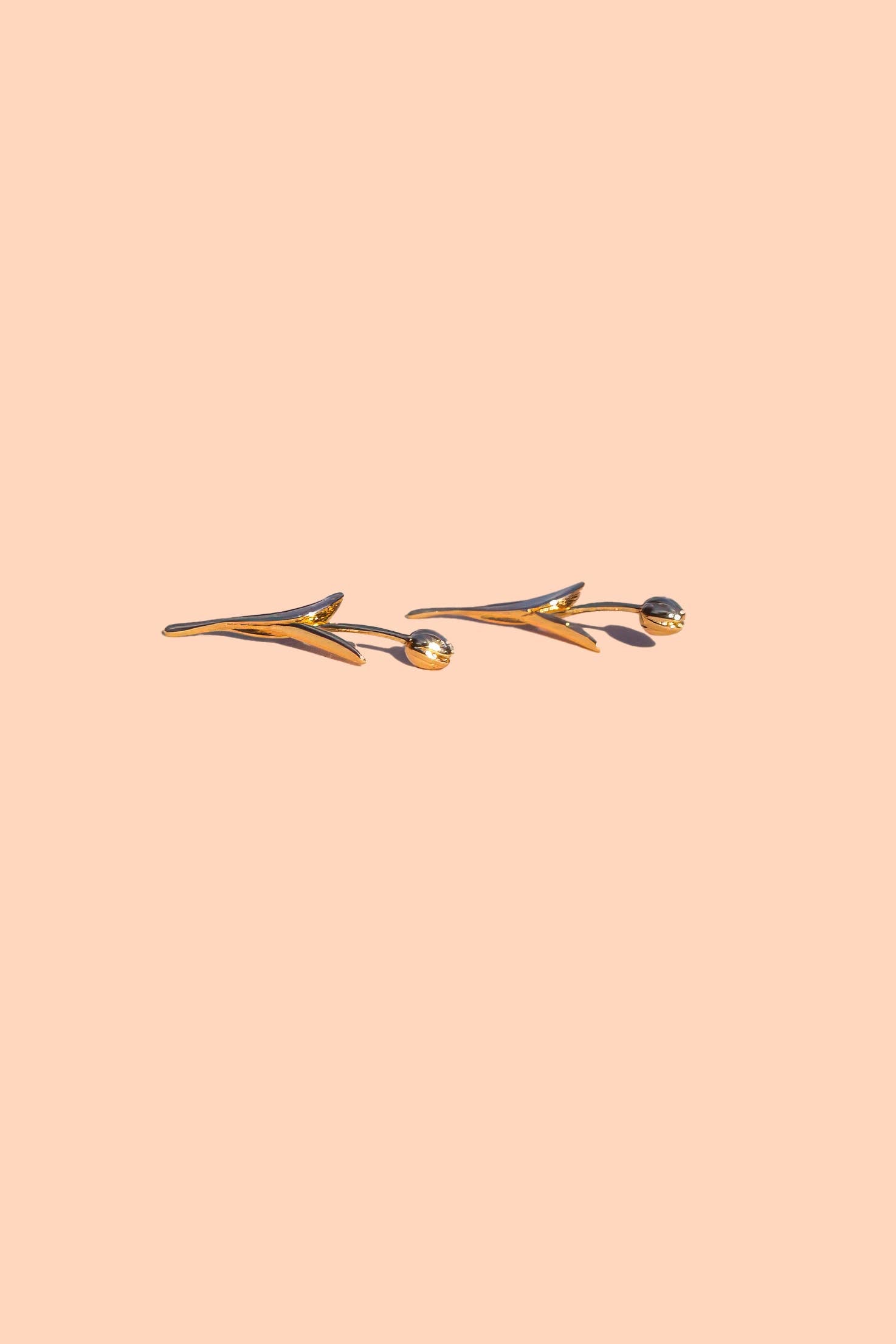 Holland Tulip Studs - 18K Gold Plated or Silver Rhodium