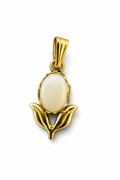 Vintage 12K Gold & Opal Pendant | Minimalist Charm Necklace