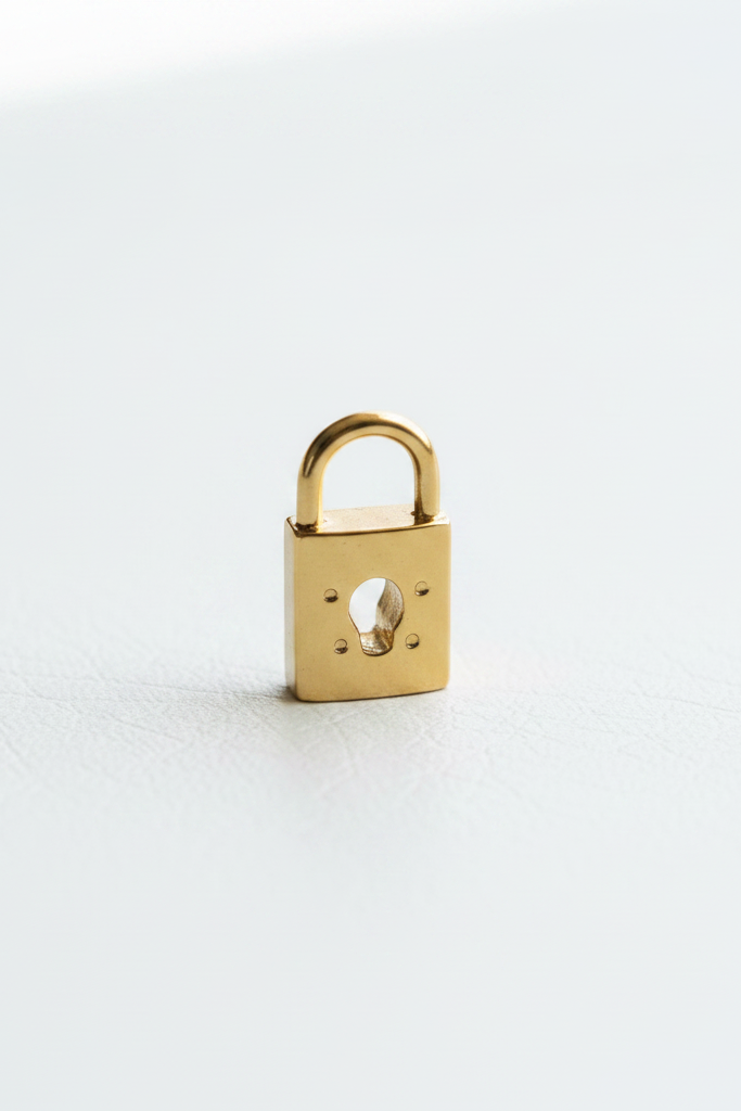 Gold Padlock Charm Solo